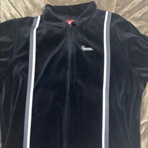 Zip up velour shirt